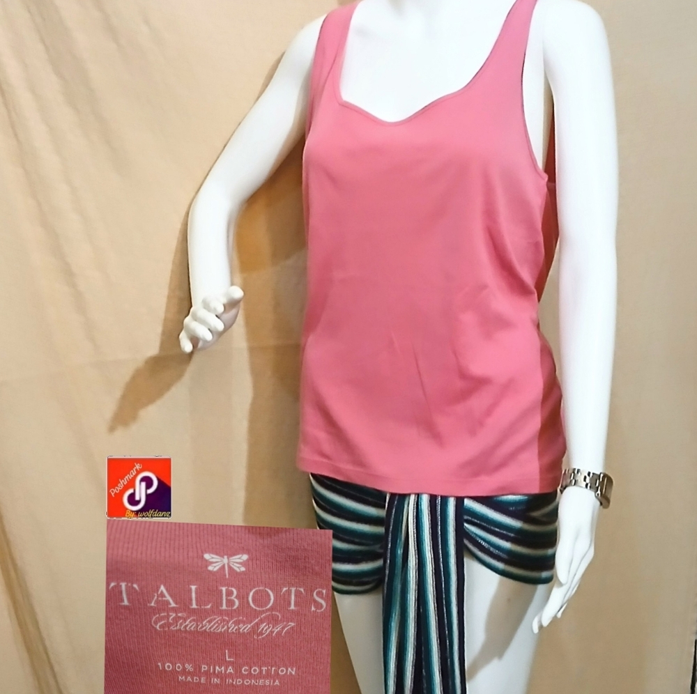 Talbots Pink Pima cotton tank top Large